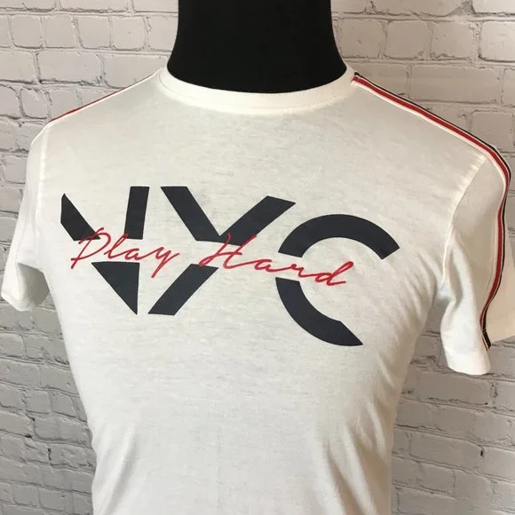 Clayton Tees Collection White Red Blue NYC T-Shirt - Picture 2 of 5